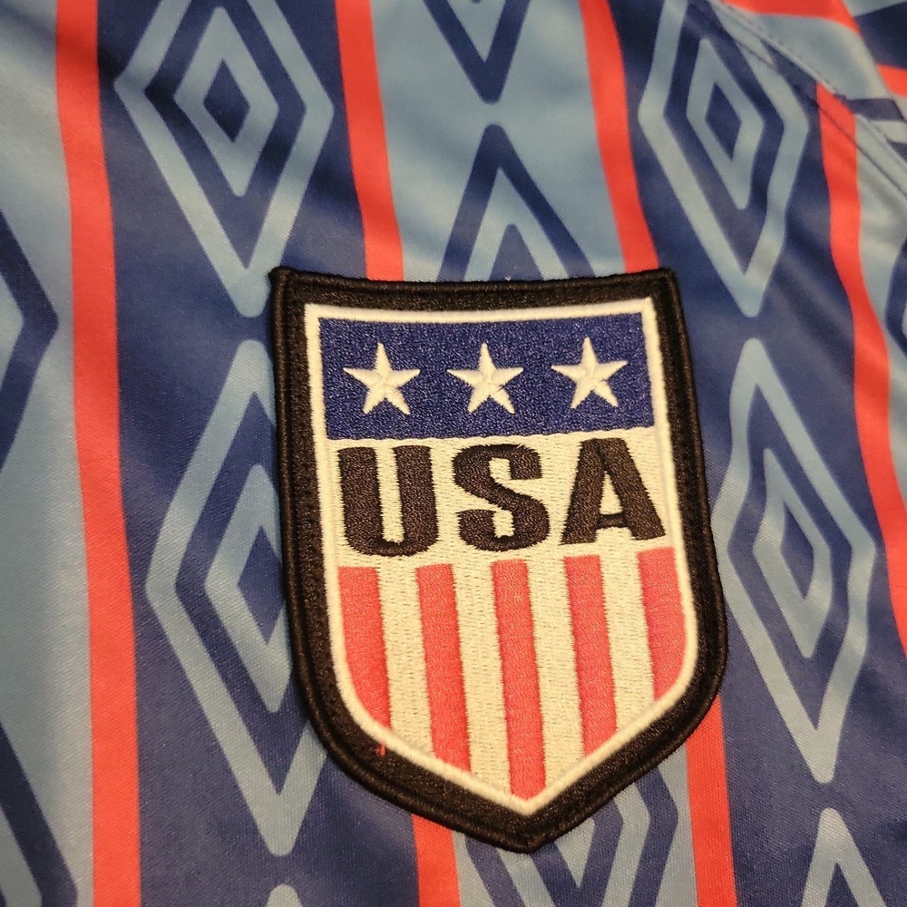 Umbro USA Retro Soccer Jersey Men Large Blue Blokecore Y2K Football Shirt NWT - Picture 6 of 10